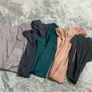 Sold! Assorted Textured Tights - Gray, Charcoal, Teal, Mauve, Blush